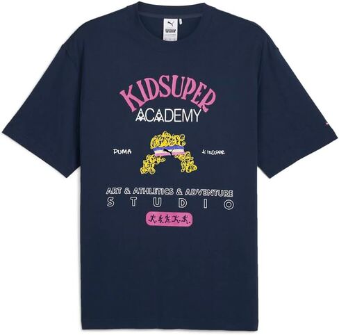 PUMA Mens X Kidsuper Graphic Tee Casual Tops Casual - Blue in Saudi Arabia