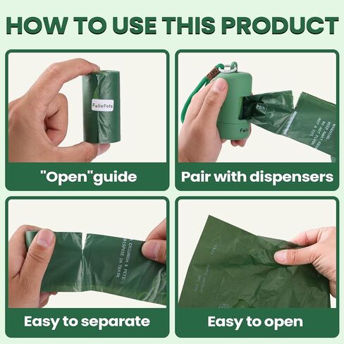 Poop Bags for Dogs - 40% Plant-Based, Extra Thick 9x13 Inch Dog Poop Bags Rolls，Leakproof Waste Bags (270 Counts with Dispenser) in Saudi Arabia