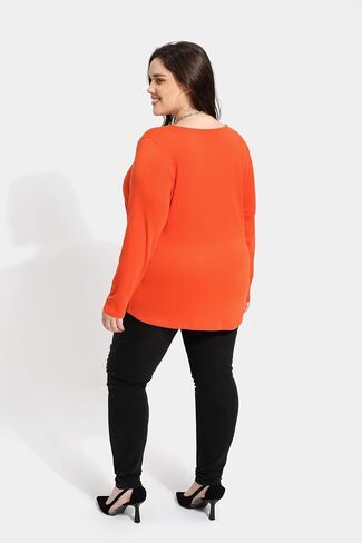 TIYOMI Women Plus Size Tops Long Sleeves Zipper Adjustable Zip Long Sleeve V Neck Fall Winter Casual Loose Fit Tunic Tops in Saudi Arabia