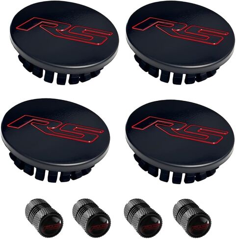 4PCS 59mm 2.32 inch Wheel Center Cap Hub Covers 4pcs Tire Valve Stem Cap Covers Compatible with Chevy Camaro Equinox Trax Cruze Malibu Impala Volt Grand Accessories (Red Silver) in Saudi Arabia