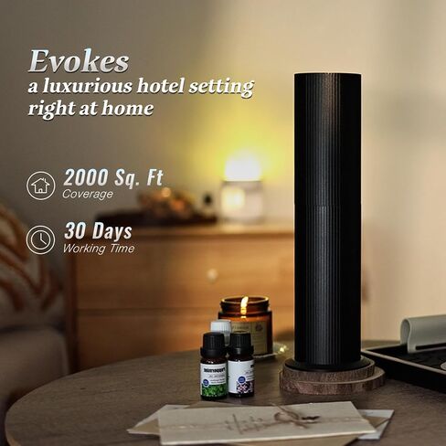 Waterless Essential Oil Diffuser for Home and Commercial Use up to 2000 sq ft, Scent Diffuser for Large Room, Bluetooth Hotel Collection Diffuser with App and Remote Control for Office, 100ml, Silver in Saudi Arabia