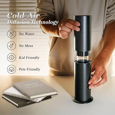 Waterless Essential Oil Diffuser for Home and Commercial Use up to 2000 sq ft, Scent Diffuser for Large Room, Bluetooth Hotel Collection Diffuser with App and Remote Control for Office, 100ml, Silver in Saudi Arabia