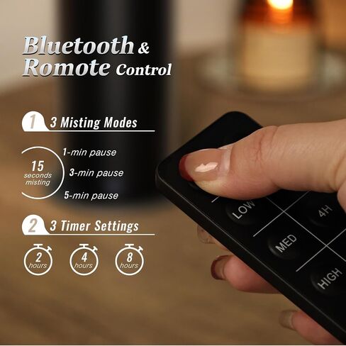 Waterless Essential Oil Diffuser for Home and Commercial Use up to 2000 sq ft, Scent Diffuser for Large Room, Bluetooth Hotel Collection Diffuser with App and Remote Control for Office, 100ml, Silver in Saudi Arabia