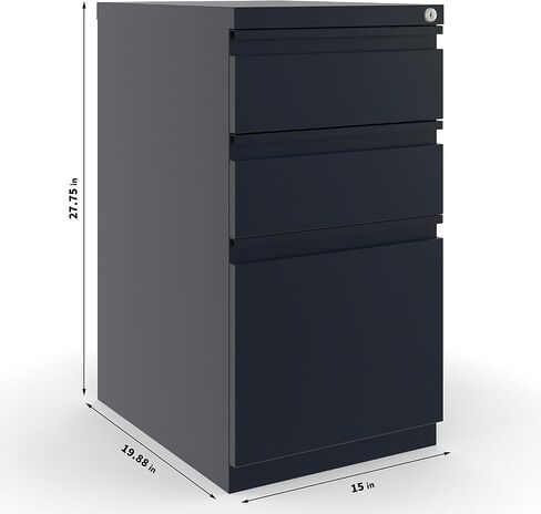 STAPLES 3-Drawer Vertical File Cabinet, Letter Size Documents, Lockable & Mobile, 23" D x 15" W x 27.75" H, Light Gray in Saudi Arabia