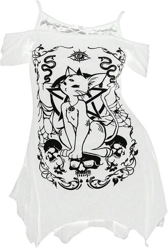 Soly Hux Women's Plus Size Gothic Cond Counter Graphic قمصان تي شيرت قصيرة الأكمام in Kuwait