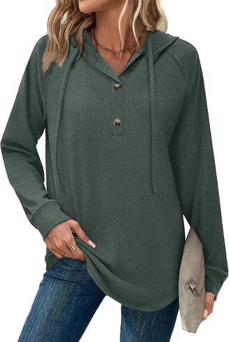 Womens Tops Fall Fashion Hoodies for Women Long Sleeve Sweatshirts Ladies Casual Tees Soft Pullover Trendy Blouses in Kuwait
