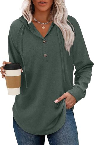 Womens Tops Fall Fashion Hoodies for Women Long Sleeve Sweatshirts Ladies Casual Tees Soft Pullover Trendy Blouses in Kuwait