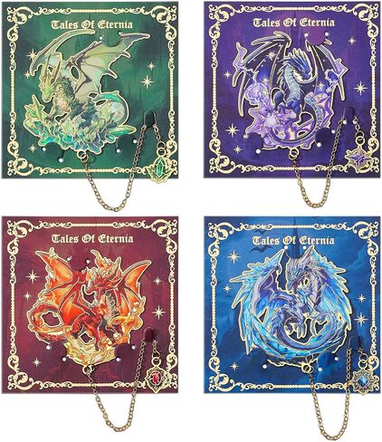 4pcs Fantasy Sword Longmarks للكتب والمجلات والمخططين - علامات الكتب المعدنية اللطيفة لقراءة النساء والرجال ، هدايا كتب فريدة من نوعها لمحبي الكتب ، وإكسسوارات القراءة للطلاب والكبار والأطفال in Kuwait