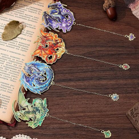 4pcs Fantasy Sword Longmarks للكتب والمجلات والمخططين - علامات الكتب المعدنية اللطيفة لقراءة النساء والرجال ، هدايا كتب فريدة من نوعها لمحبي الكتب ، وإكسسوارات القراءة للطلاب والكبار والأطفال in Kuwait