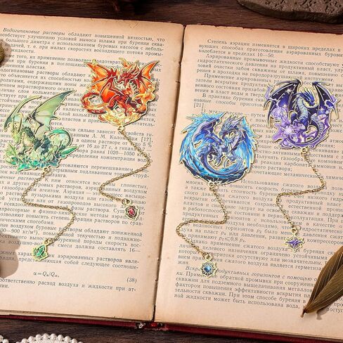 4pcs Fantasy Sword Longmarks للكتب والمجلات والمخططين - علامات الكتب المعدنية اللطيفة لقراءة النساء والرجال ، هدايا كتب فريدة من نوعها لمحبي الكتب ، وإكسسوارات القراءة للطلاب والكبار والأطفال in Kuwait