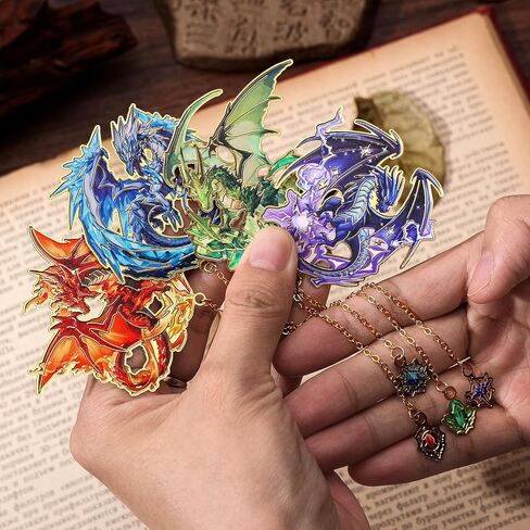 4pcs Fantasy Sword Longmarks للكتب والمجلات والمخططين - علامات الكتب المعدنية اللطيفة لقراءة النساء والرجال ، هدايا كتب فريدة من نوعها لمحبي الكتب ، وإكسسوارات القراءة للطلاب والكبار والأطفال in Kuwait