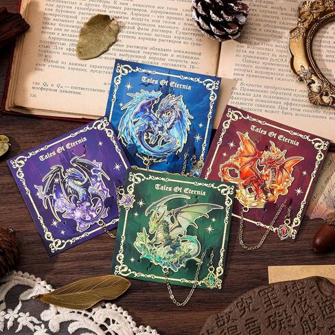 4pcs Fantasy Sword Longmarks للكتب والمجلات والمخططين - علامات الكتب المعدنية اللطيفة لقراءة النساء والرجال ، هدايا كتب فريدة من نوعها لمحبي الكتب ، وإكسسوارات القراءة للطلاب والكبار والأطفال in Kuwait