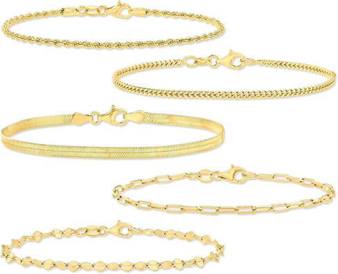 Ross-Simons Italian 18kt الذهب على مجموعة المجوهرات الاسترليني: 5 أساور سلسلة in Saudi Arabia