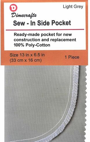 -Dimecrafts Sew-in Repair Side Pocket for Replacement of Trousers/Jeans 1-Count per Package (White) in Saudi Arabia