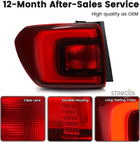 LED Tail Light Compatible with 2020 2021 2022 2023 GMC Acadia Denali SL SLE SLT Outer Taillight Chrome Bezel Rear Driving Brake Lights Assembly Replace OEM# 85150719 GM2800316 (Left Driver Side) in Kuwait