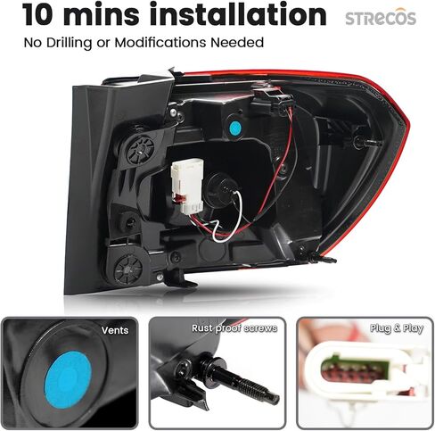 LED Tail Light Compatible with 2020 2021 2022 2023 GMC Acadia Denali SL SLE SLT Outer Taillight Chrome Bezel Rear Driving Brake Lights Assembly Replace OEM# 85150719 GM2800316 (Left Driver Side) in Kuwait