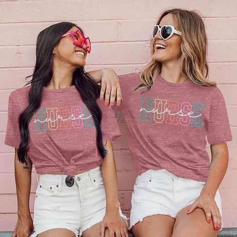 ASTANFY Nurse Tshirts Shirts Women Nurse Gifts School Nurse Summer Tops Short Sleeve Shirts in Saudi Arabia