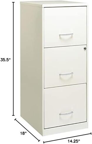 Pemberly Row 3 Drawer Modern Metal Vertical File Cabinet with Lock in Silver in Kuwait