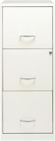 Pemberly Row 3 Drawer Modern Metal Vertical File Cabinet with Lock in Silver in Kuwait
