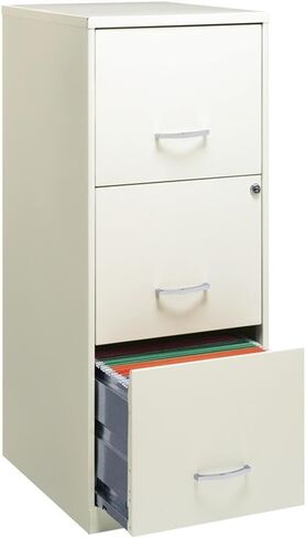 Pemberly Row 3 Drawer Modern Metal Vertical File Cabinet with Lock in Silver in Kuwait