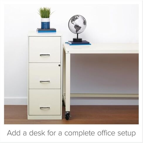 Pemberly Row 3 Drawer Modern Metal Vertical File Cabinet with Lock in Silver in Kuwait