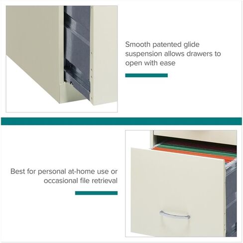 Pemberly Row 3 Drawer Modern Metal Vertical File Cabinet with Lock in Silver in Kuwait