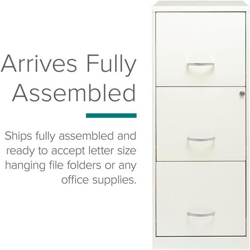 Pemberly Row 3 Drawer Modern Metal Vertical File Cabinet with Lock in Silver in Kuwait