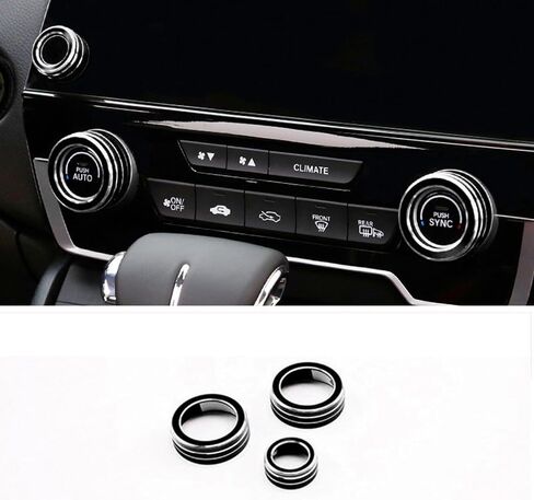 4pcs Aluminum Interior Console Trim Compatible with Honda CRV CR-V 2017 2018 2019 2020 2021 AC Air Conditioning Knob Start Stop Button Navigation Volume Knob Cover Trim (4Pcs Red) in Saudi Arabia