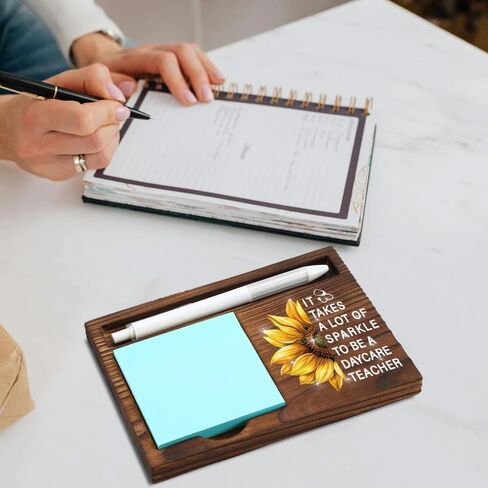 Director of Nursing Gift, Sunflower Desk Decor with Inspirational Message for Healthcare Leaders, Appreciation Present for Nurse Directors, Wooden Sticky Note Holder, 6.5×4.8×0.8 inch,LQQ118 in Saudi Arabia