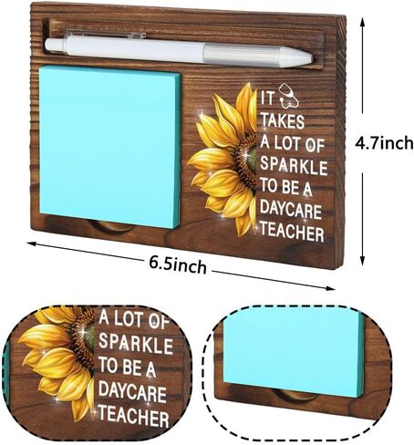Director of Nursing Gift, Sunflower Desk Decor with Inspirational Message for Healthcare Leaders, Appreciation Present for Nurse Directors, Wooden Sticky Note Holder, 6.5×4.8×0.8 inch,LQQ118 in Saudi Arabia