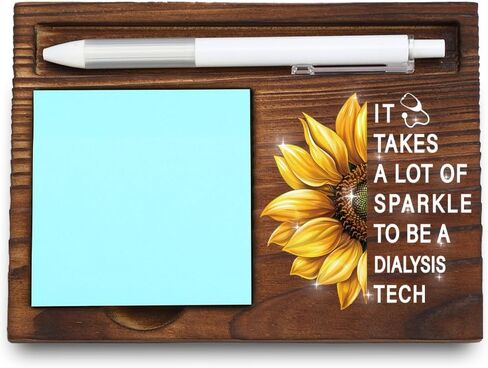 Director of Nursing Gift, Sunflower Desk Decor with Inspirational Message for Healthcare Leaders, Appreciation Present for Nurse Directors, Wooden Sticky Note Holder, 6.5×4.8×0.8 inch,LQQ118 in Saudi Arabia