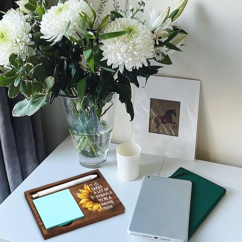 Director of Nursing Gift, Sunflower Desk Decor with Inspirational Message for Healthcare Leaders, Appreciation Present for Nurse Directors, Wooden Sticky Note Holder, 6.5×4.8×0.8 inch,LQQ118 in Saudi Arabia
