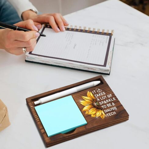 Director of Nursing Gift, Sunflower Desk Decor with Inspirational Message for Healthcare Leaders, Appreciation Present for Nurse Directors, Wooden Sticky Note Holder, 6.5×4.8×0.8 inch,LQQ118 in Saudi Arabia