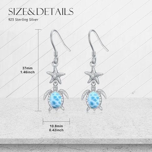 Turtle Earrings for Women - 925 Sterling Silver & Natural Peridot - Dangle Drop Earrings - Summer Turtle Jewelry Gifts in Saudi Arabia