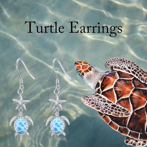 Turtle Earrings for Women - 925 Sterling Silver & Natural Peridot - Dangle Drop Earrings - Summer Turtle Jewelry Gifts in Saudi Arabia