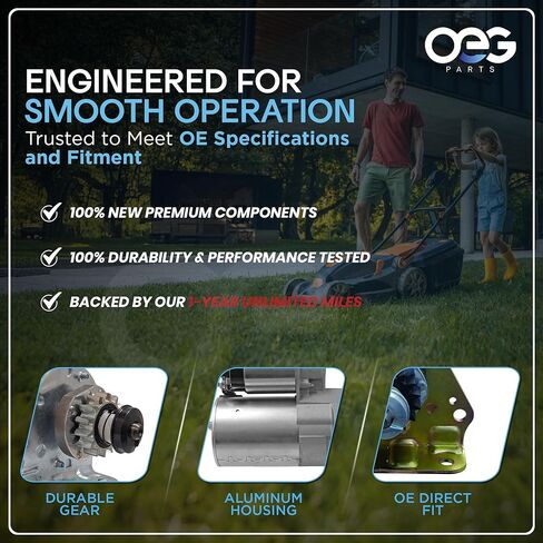 OEG Parts New Heavy Duty Starter Compatible with 1972-2002 Briggs & Stratton Engines - Cub Cadet, Sabo, Toro 7HP 8HP 10HP 11HP 12HP 12.5HP 16HP 18HP 497594, 497595, 693054, SBS0001, 41022003 in Saudi Arabia
