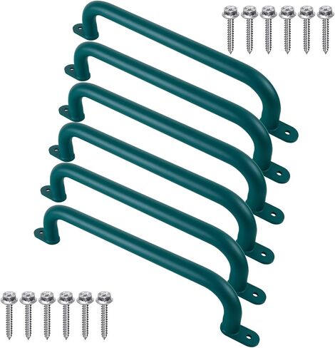 17 Inch Pack of 6 White Metal Playground Safety Handles - Playset Grab Handles, Swing Sets Hand Grips Grab Rail, Kids Monkey Bar for Indoor Playroom in Saudi Arabia