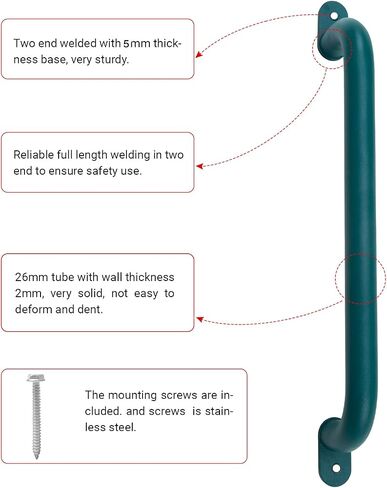 17 Inch Pack of 6 White Metal Playground Safety Handles - Playset Grab Handles, Swing Sets Hand Grips Grab Rail, Kids Monkey Bar for Indoor Playroom in Saudi Arabia