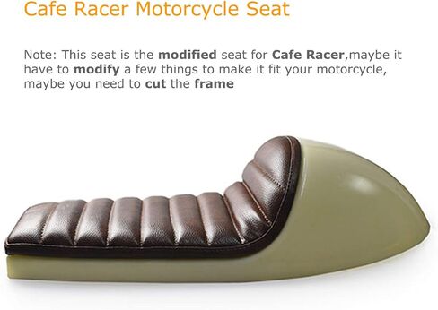مقعد سباق 0393 Hump Motorcycle Retro Cafe Racer لهوندا ياماها سوزوكي كاواساكي أسود بني (لمسة نهائية سوداء لامعة، يلزم تعديل الإطار الفرعي) in Saudi Arabia