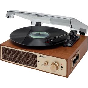 Jensen JTA-245 Dual Bluetooth Turntable (33/45/78 RPM) Cassette Player/Speakers