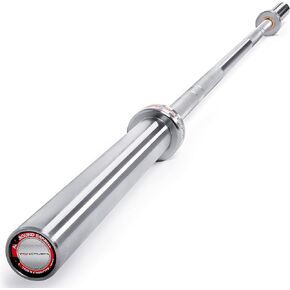 Iron Crush Olympic Barbell - Multifunction 7-Foot Weight Bar for Weightlifting, Powerlifting, CrossFit Training - No. 45 Steel, Chrome Finish - 750 lbs Max Load Capacity - Home Gym Fitness Equipment