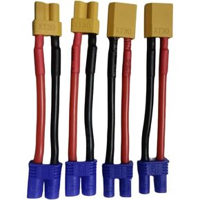 Hengfuntong-Elec XT30 التوصيل ذكر أنثى إلى EC2 التوصيل ذكر أنثى موصل قابس محول البطارية 16awg 40 مللي متر 2 أزواج in Kuwait