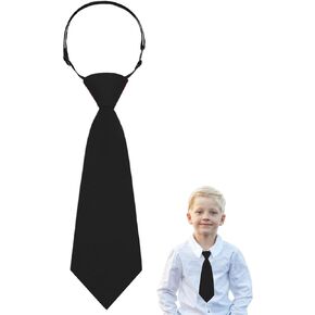 Boys Tie, Toddler Black/Red Tie, Pre-tie Clip on Ties for Boys 2-6