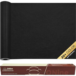 ONine Leather Repair Tape, Leather Repair Patch, 16 x 60 Inch Self-Adhesive Couch Patch, Waterproof, Wear-Resisting, for Furniture, Drivers Seat, Sofas, Car Seats (New Black)