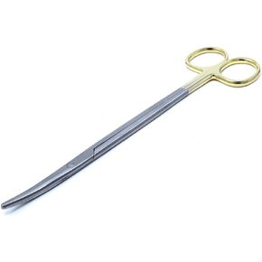 Metzenbaum Dissecting Scissors with Gold Rings- Long Slim Precision Scissors made of Medical Grade Premium Quality Stainless Steel (7" Curved)