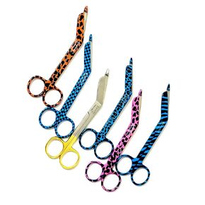Artlab-Set of 6 Assorted Pattern Nurse Doctor EMT Lister Bandage Scissors 5.5" (14cm)-Perfect for EMT, Paramedics, First Aid, Responders, Doctors, Nurses,Shears Lister Bandage Scissors