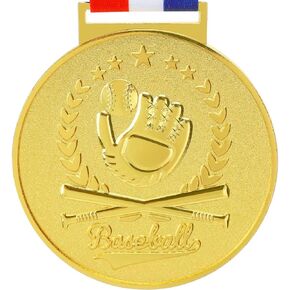 Abaokai Baseball Gold Medal - 3 Inches Winner Medal with Ribbon Winner Awards for School Sports Meeting Sports Events or Celebration Souvenir