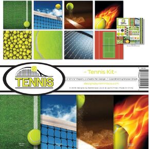 Reminisce (REMBC) Tennis Scrapbook Collection Kit, Multicolor, 12x12 inches