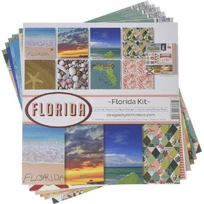 Reminisce Florida Scrapbook Collection Kit, Multi Color Palette, 12x12 inches
