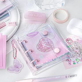 دفتر ملاحظات صغير حلزوني من Doraking لسكرابوكينغ، صفحة ملونة، جيب غطاء، زخارف أكريليك، لوازم مجلة مخطط رصاصة غير المرغوب فيها لدفتر الألبوم DIY Art Craft in Kuwait